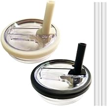 2PCS 40 oz Tumbler Flip Straw Lid Replacement fit for Quencher and Traveler,Spill Proof Splash Resistant Tumbler Lids,Reusable Tumbler Cover for flip straw lid