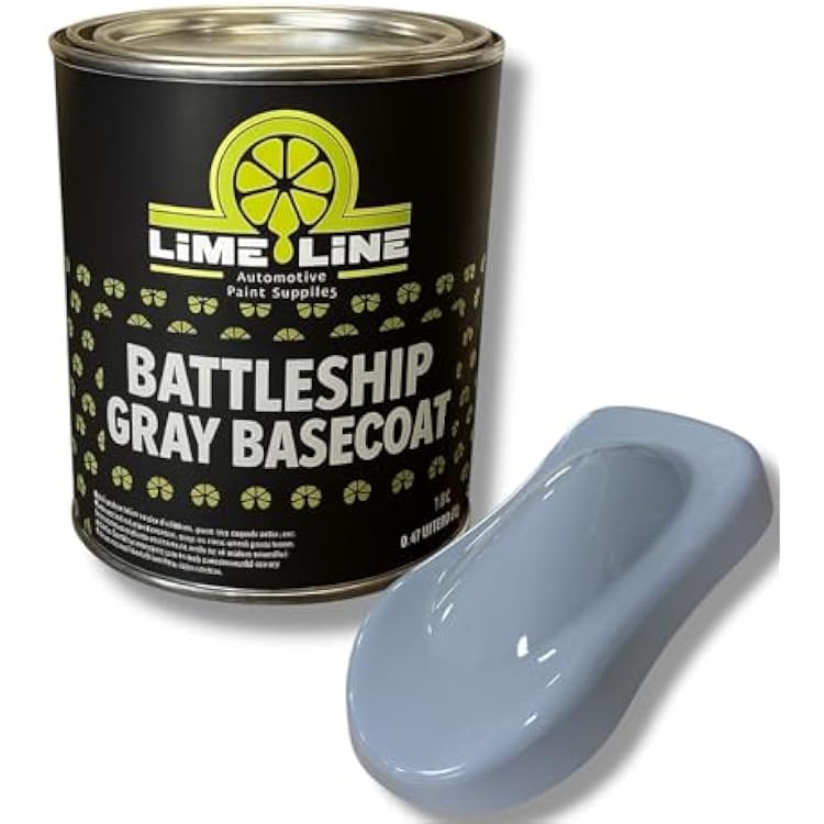 LiME LiNE Automotive Urethane Basecoat 1K Urethane color, High Coverage, Mix 1:1 With Urethane Reducer, Ready for 2K Clearcoat Battleship Gray,1 Pint