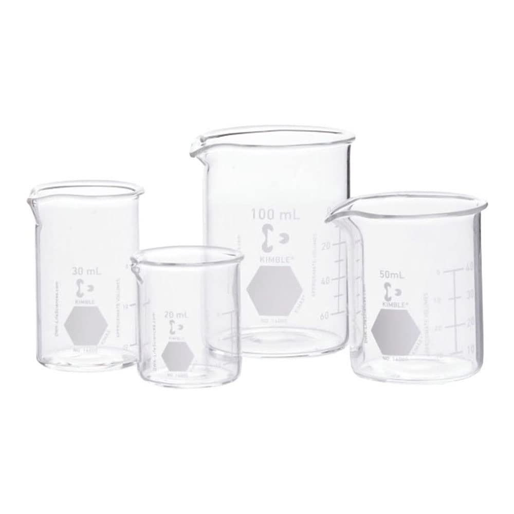 DWK Life Sciences 14000-30 KIMAX Low Form Griffin Beaker, 30 mL Capacity, Pack of 48