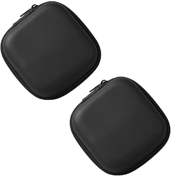 2pcs Mini Earphone Case Protective Bag Box Hard Case Zipper Headphone Storage Bags EVA Hard Shell Square Carrying Case Multifunctional Earbud Storage Pouches