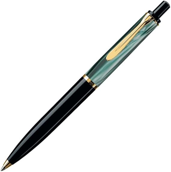Pelikan Souveran K200 Ballpoint Pen, Green Marble, 1 Each (996694),Medium Refill