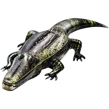 Liliful 1 Pcs 49 Inch Inflatable Alligator Pool Float Floating Alligator Decoy for Pool Long Inflatable Crocodile for Adults Swamp Safari Birthday Party Pond Garden Patio