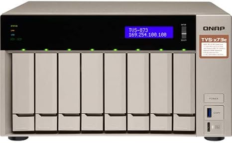 QNAP Turbo NAS TVS-873e NAS Server, AMD RX-421BD, 16GB DDR4, 16TB HDD, Radeon R7 Graphics, RAID, QTS 4.3 Operating System