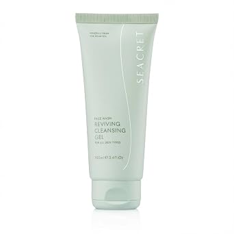 SEACRET Dead Sea Reviving Cleansing Gel - Gentle Facial Cleanser with Fruit AHAs & Minerals, Hydrating Foaming Face Wash, Naturally Scented with Lavender & Sage, All Skin Types, 3.4 Fl Oz / 100 ml