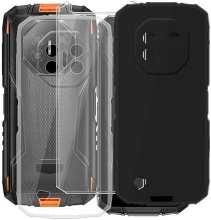 for Doogee Fire 3 Ultra 5.50 Case, with [ 2 x Screen Protector Tempered Glass Film], BlackClear Soft Silicone Shockproof Bumper Protection Case