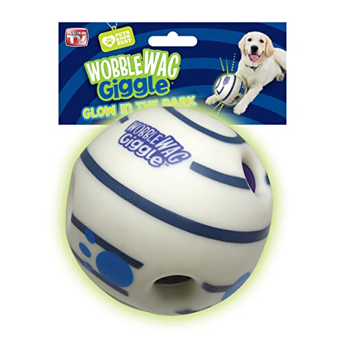 Wobble Wag Giggle Glow in the Dark | Rolling Enrichment Toy for Playtime, Interactive Play for Indoor or Outdoor, Keeps Dogs & Puppies Large, Medium or Small Busy & Moving, As Seen on TV | Pack of 1