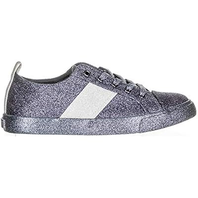 KENDALL  KYLIE Womens OLEA Sneaker PEWTERWHITE GLITTER Size 8