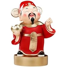 CAI Shen Statue - God of Wealth and Fortune, Caishen Figurines & Sculpture, Tsai Shen Yeh - Feng Shui Decor & Gifts for Home, Feng Shui Statue, Chinese Decor & Gifts, Chinese New Year Gift (Small)