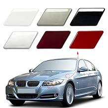 Front Bumper Headlight Washer Nozzle Cover Cap Fit for BMW 3 Series E90 E91 2009 2010 2011 61677211209 61677211210 (Black, Right Passenger Side)