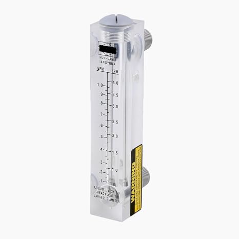 Panel-Mount Water Flowmeter, Liquids Flowmeter with Acrylic Plastic Rectangular Body (0.2~1GPM)