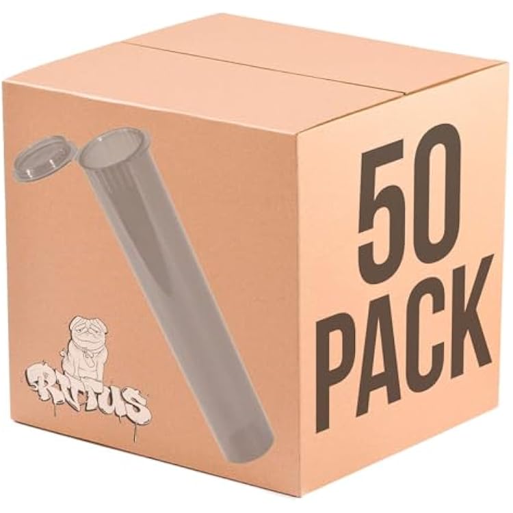 Preroll Tubes -109 MM, 50 Pack, Squeeze Top, Child Proof and Air-Tight Lid, Eco-Friendly BPA-Free Plastic Pre-Roll Container Smoke