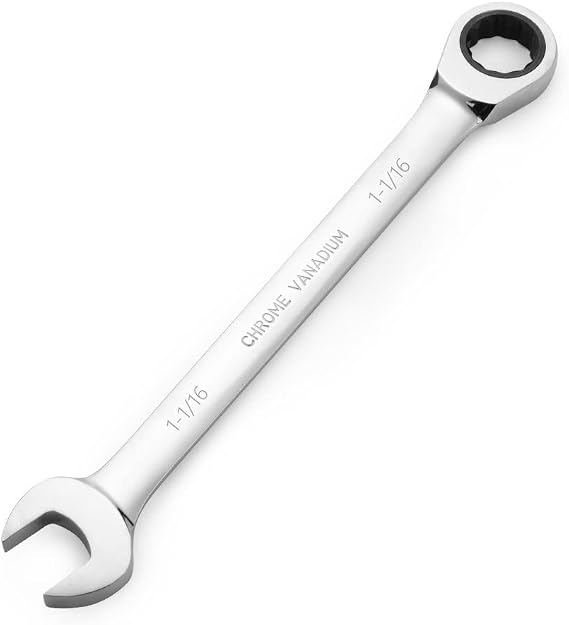 FLZOSPER 1-1/16 Inch SAE Box End Head Geared Wrench, 72-Tooth Ratcheting Combination Wrench Spanner