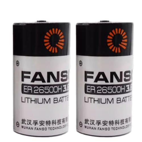 2-Pack FANSO ER26500H Replacement Battery ER26500 3.6V 8500mAh Size C Lithium Battery for Automobile Tire Pressure Monitor, Electricity Meter Battery