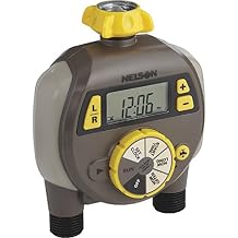 Nelson Dual Outlet Electric Water Timer with Large LCD Display, Multicolor