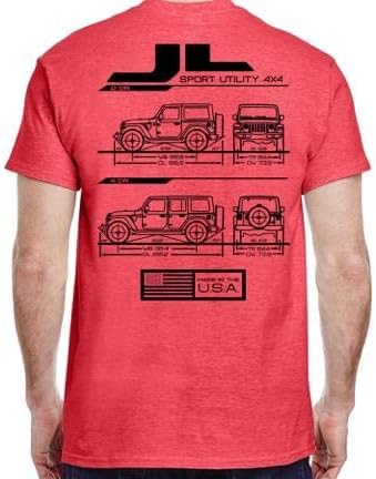 JL Blueprint T-Shirt Heather Red