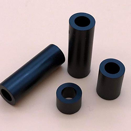 Ochoos 25pcs Inner Diameter ID 3 4 5 6 8mm Black White Nylon ABS Round No Thread Standoff Spacer Washer Column for M3-M8 Screw Bolt - Dimensions: M8 ID8.2mm OD14mm, Color: Black, Length: 25mm