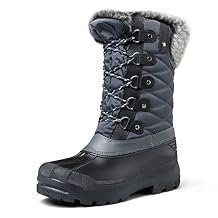 mysoft Women's Snow Boots Warm Insulated Faux Fur Lined Waterproof Mid-Calf Winter Boots