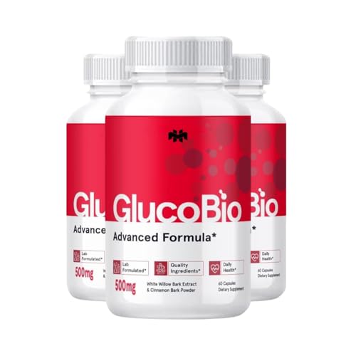 GlucoBio Health and Wellness Support Capsules Gluco Bio Pills, Gluco Bio Natural Vitamin Overall Health and Wellness Glycogen Support Supplement, BioGluco Multivitamin Capsules 180 Capsules, 3 Pack