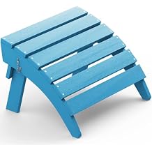 SERWALL Folding Adirondack Chair Footrest Set of 2, Adirondack Ottomans Without Assembly, Blue