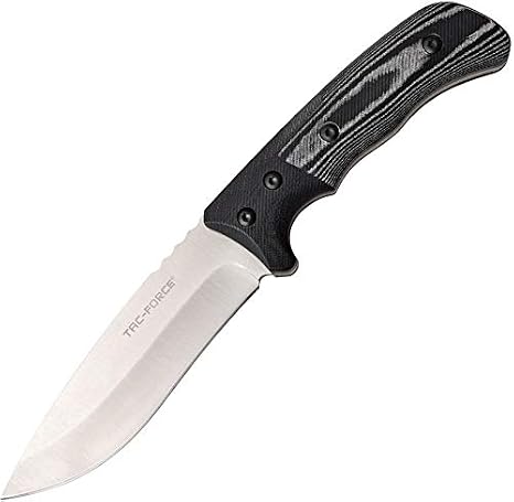 Tac-Force Fixed 4.9 in Blade Black-White Micarta Handle   