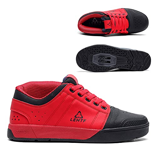 Mens Cycling Shoes Road Mountain Bike Shoes, Riding Sneakers- Best Indoor Cycling Shoes BlackRed