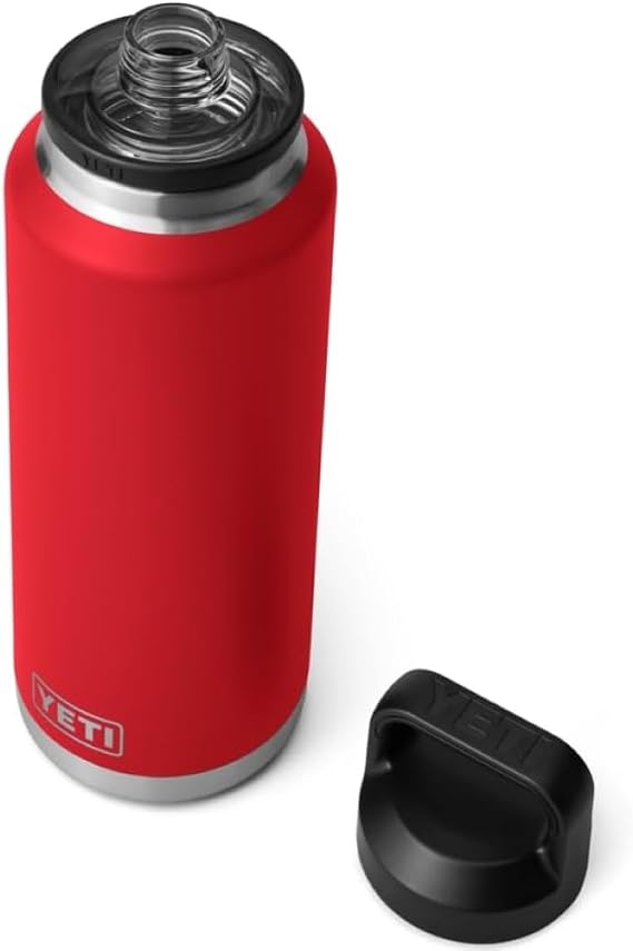YETI Rambler Bottle Chug, Vaccum Insulated Stainless Steel Bottle with Leakproof Chug Cap, Rescue Red, 46 oz (1.3 L)