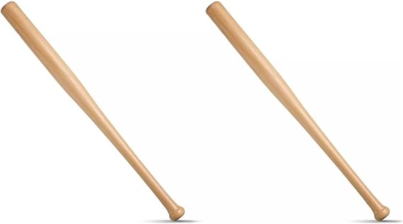 2 Pack Baseball Bat Wooden Heavy Duty Metal Rounder Softball Pole Stick Solid Wood Strong Heavy Anti-Slip Long Lightweight for Training and Practise Adults Kids