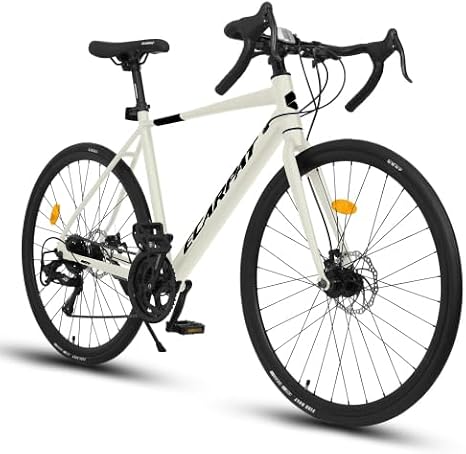 700c Road Bike for Adults, 16 Speed Commuter Bike Featuring Disc Brakes, Alloy Rims, and Anti-Slip Tires, Adult Road Bicycle for Men and Women for Everyday Commutes
