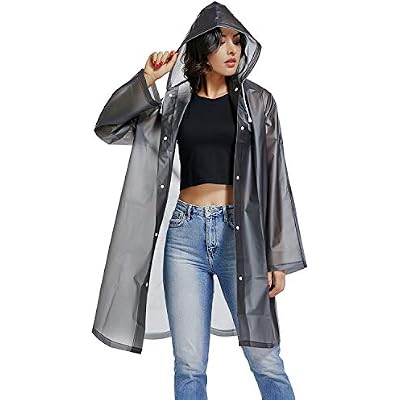 UNIQUEBELLA EVA Raincoat Waterproof Rain Poncho Reusable Unisex for Women Long Rain Cape