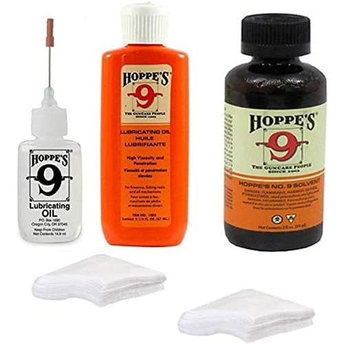 Hoppes Oil Combo Pack - No. 9 Precision Bundled with 2-14 oz Refill 2oz No 9 Cleaning Solvent