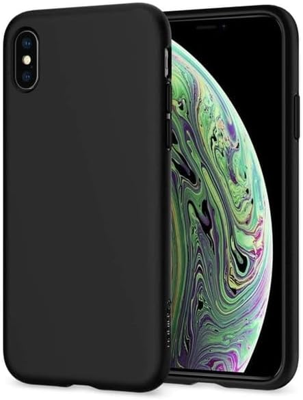 [SİYAH LANSMAN] For Xs Max modeli ile uyumlu İçi Kadife Yüzey Matte Esnek Silikon Kayma Yapmaz Darbe Emici Telefon Kılıfı (Siyah, Xs Max)