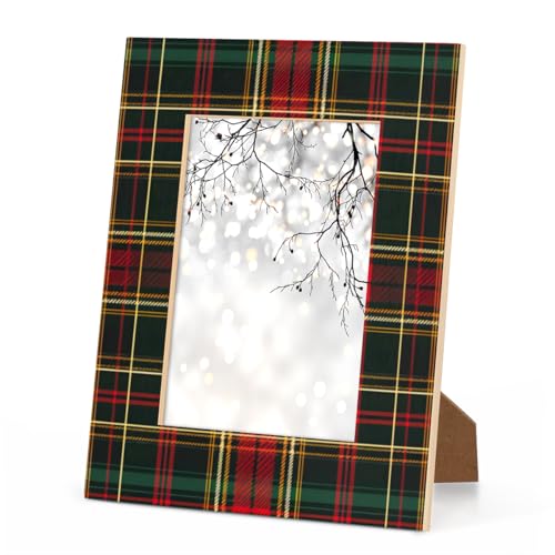 Buffalo Classic Check Plaid - Red 8x10 Picture Frame, Display Pictures 7.5x9.5 with Mat, 8 by 10 Poster Frame 1 Pack, Tabletop Display Wall Hanging Photo Frame