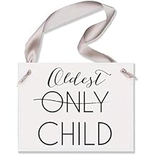 Pregnancy Announcement for Second Child | Only Child Promoted to Oldest Sibling Signs | Decorative Sign for Big Brother or Sister | New Baby Signage | White Paper Black Ink Gray Ribbon