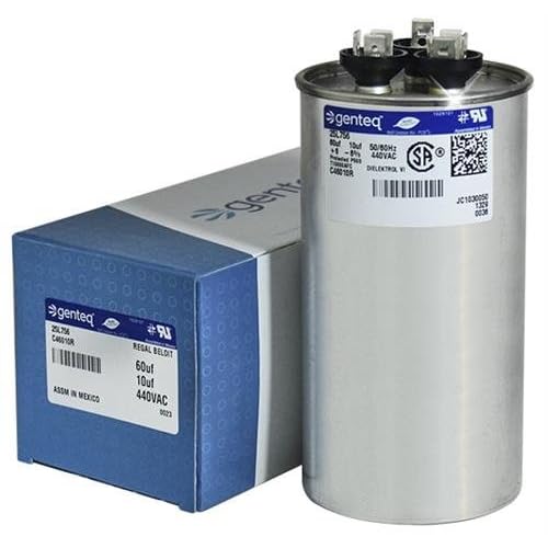 Aerovox Z26S4470W01 - 60  10 uF MFD x 440 VAC Genteq Replacement Dual Capacitor Round # C46010R  25L756