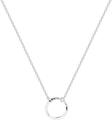 Fettero Pendant Necklace Gold Choker Layered Coin Open Karma Circle Full New Crescent Moon 14K Gold Plated Dainty Simple Moon Phase Jewelry for Women Gift