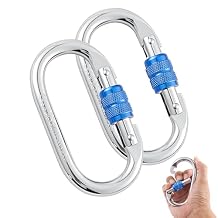 Heavy Duty Climbing Carabiner, Rated 25kN(5620lbs), Screw Locking Carabiner Clip, Oval Shape Carabiner for Rappelling, Hammocks, Aerial Work, Rigging, Rescue, Arborist