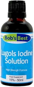 Lugol's Iodine Solution - 15% - 50ml - Essential Mineral Supplement & Topical Antiseptic, High Strength Formula, Alcohol Free, No Additives, Vegan & GMO Free