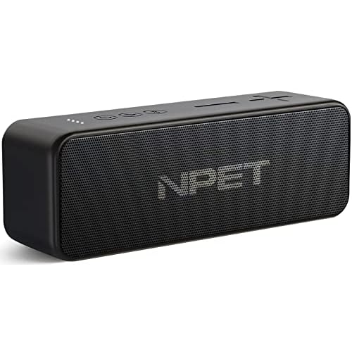 NPET BS10 Portable Bluetooth Speaker with 12W Stereo Sound, IPX7 Waterproof, Bluetooth 5, Bass, 24-Hour Playtime, Wireless Stereo Pairing, Speaker for Home, Outdoors, Travel