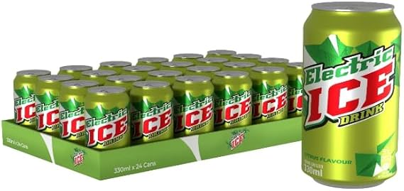 Electric Ice 330ml x 24 – Sparkling Citrus Flavoured Soft Drink – Tangy Fruity Fizz with Crisp Carbonation – Bold, Refreshing & Energizing Beverage for Parties, Sharing & Everyday Enjoyment