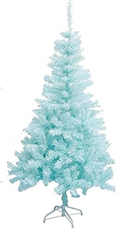 Christmas Tree Christmas Trees Sale Clearance Solid Non-Illuminated Artificial Spruce Hinged Tree with Solid Metal Stand PVC Material Festive Decoration (Color:Blue;Size:5Ft(150CM)) (Blue 5F