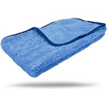 Maxshine 16x16 Universal 380GSM Blue Zero Crazy Microfiber Towel Cleaning Cloth with Blue Silk Border - Ultra-Soft & Absorbent, Ideal for Car Detailing & Cleaning