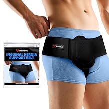 Hernia Belts for Men & Women, Adjustable Inguinal Hernia Belt for Men with Pad Support, Post-Surgery Recovery Truss, Universal Abdominal Strap Guard for Left or Right Side (Small, Black)