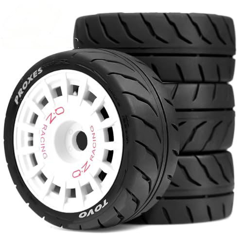 110 RC On Road Tires OD 2.68 And Plastic Rally Wheels Rims 12mm Hex for 1:10 Scale Drift Racing Street Touring Car Tamiya TT01 TT02 Traxxas XV02 XV01 TA06 HPI KYOSHO PTG2 A959 4PCS White