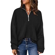 RITERA Womens Plus Size Sweaters 1/4 Zip Long Sleeve Pullover Tops Polo V Neck Dressy Casual Sweatshirts Fall Winter XL-5XL