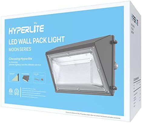 HYPERLITE Wall Pack LED Exterior Light 50W with Dusk-to-Dawn Photocell, Ideal ETL Listed Adjustable Security Lights Outdoor for Barn Yard Garage Shop Factory