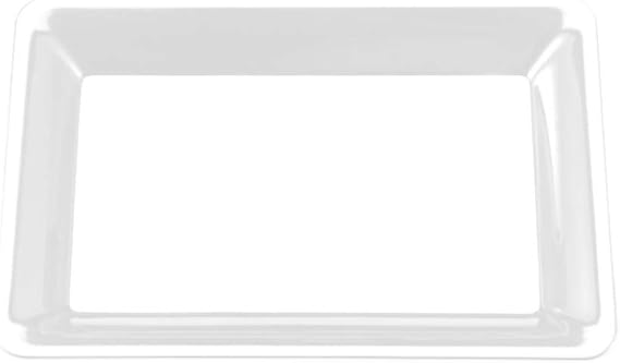 Zappy Rectangle Plastic Trays Heavy Duty Serving Tray 10" x 14" Clear Plastic Serving Trays 5 Pack Elegant Modern Rectangular Platters for Food Presentation, Reusable, Recyclable, BPA Free