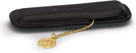 Kaweco Classic 2-Pen Black Leather Pouch I Pen Case Suitable for the Sport Series I Writing Case Made of Genuine Leather with Beautiful Embossing I Chic & Classic 12 x 4.5 cm