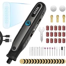 HARDELL Mini Cordless Rotary Tool 4V, 5-Speed Rotary Tool Kit with 69 Accessories, Power Rotary Tool for Cutting, Engraving, Sanding, Drilling, Polishing, Small Wood Carving tool or DIY Crafts(Black)