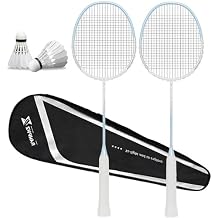 Badminton Rackets Set,Professional-Grade Full Carbon Fiber 5U Ultra-Light and Durable Double Racket,Balanced Offense and Defense,Including 2 Rackets,2 Shuttlecocks,1 Bag