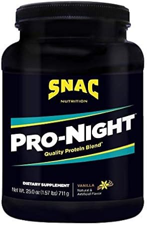 SNAC Pro-Night Quality Protein Blend for Nighttime Muscle Recovery, Vanilla